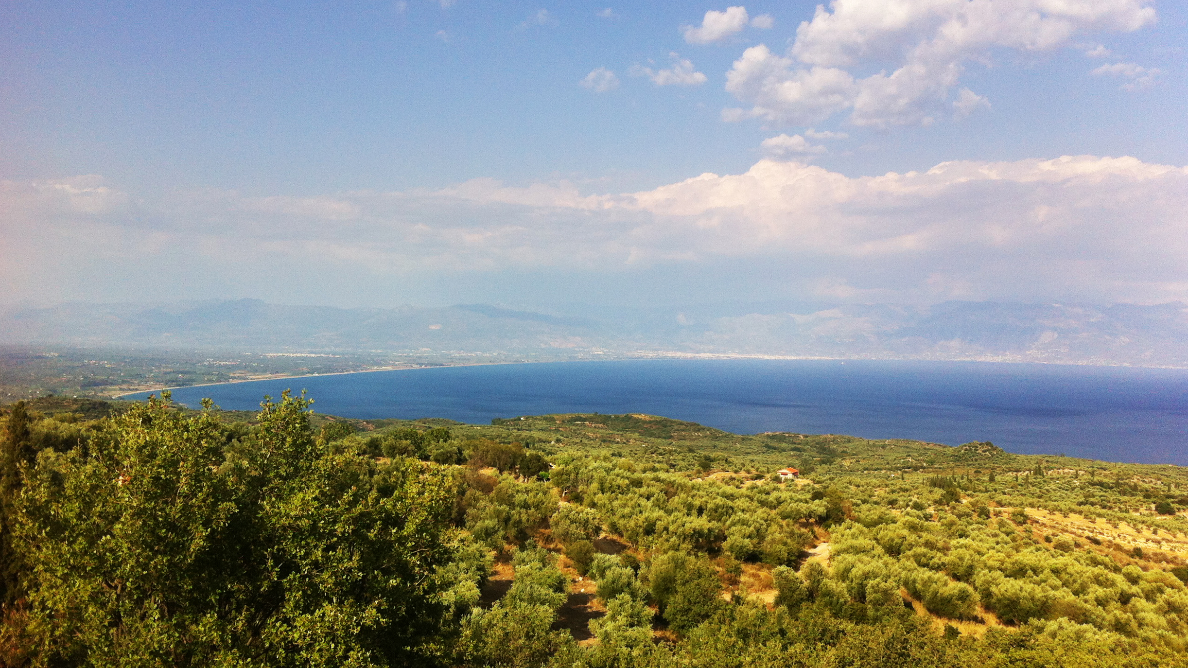 Ausblick auf den Taygetos und Messenischen Golf